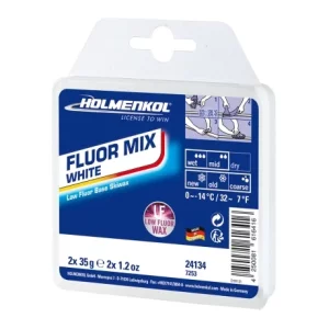 Ceara solida Holmenkol Fluormix WHITE LF, temperatura zapada 0 si -14 grade C, 2x 35g