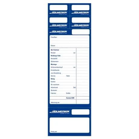 Set 50 etichete pentru service, Holmenkol Repair Card - ski service stubs